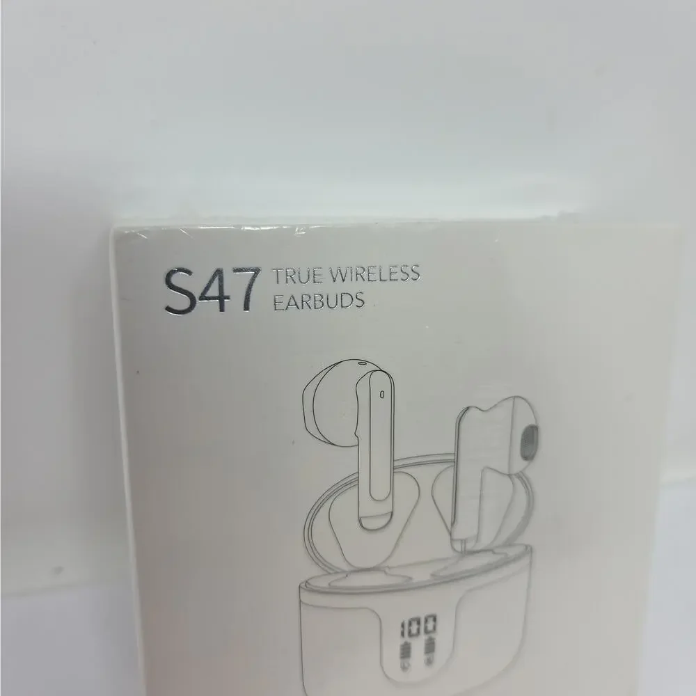 S47 True Wireless Earbuds Bluetooth 5.3 HD Sound In-Ear White
